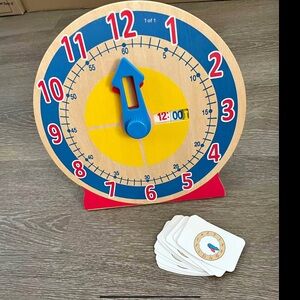 Colorful Time-Telling Wooden Clock for Kids